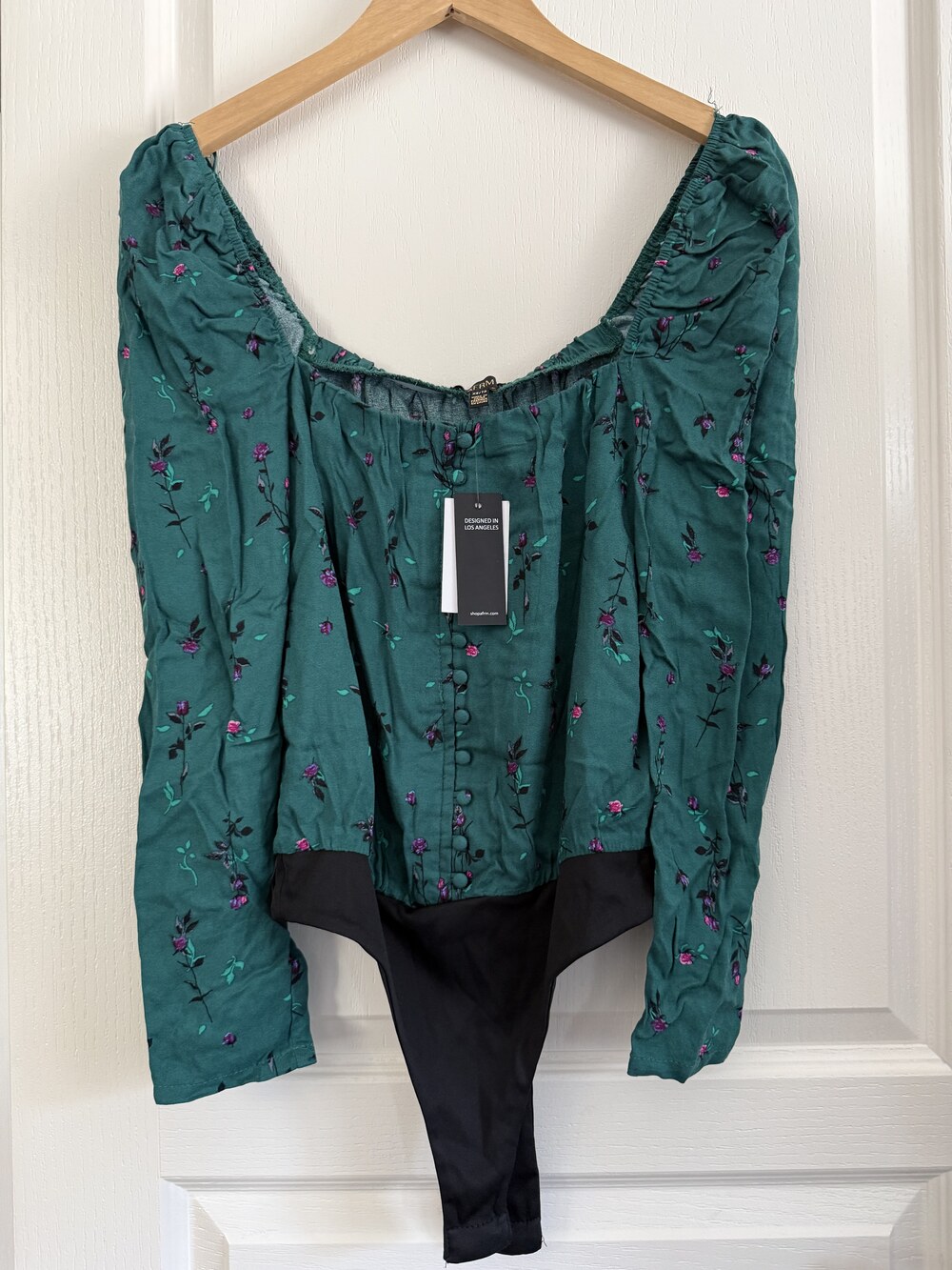 New Nordstrom Floral Print Long Sleeve Bodysuit